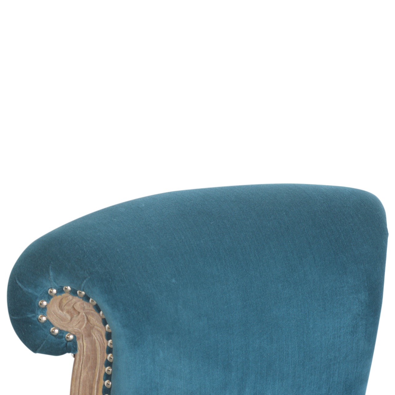 Teal Velvet Studded Chair - Image 5