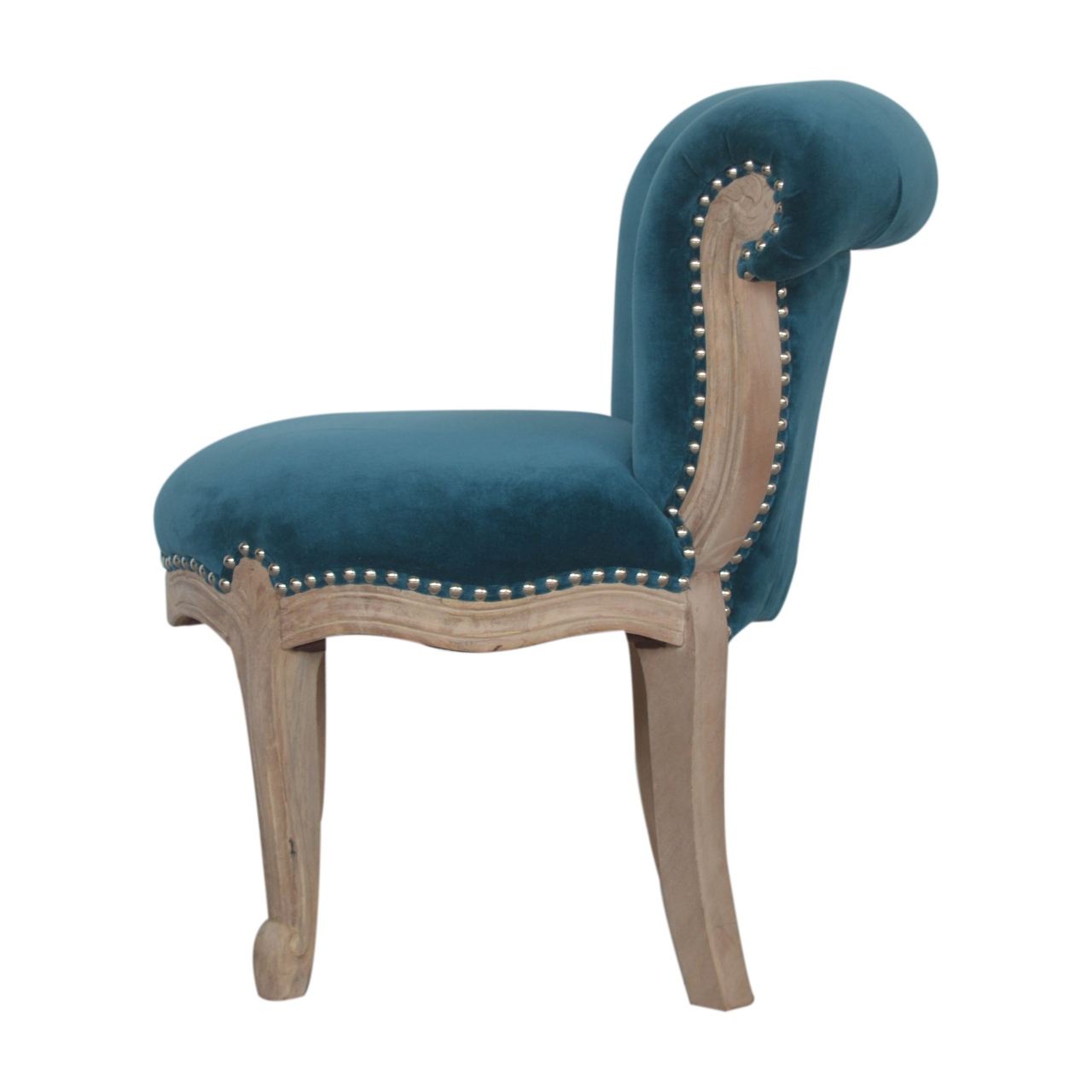 Teal Velvet Studded Chair - Image 9