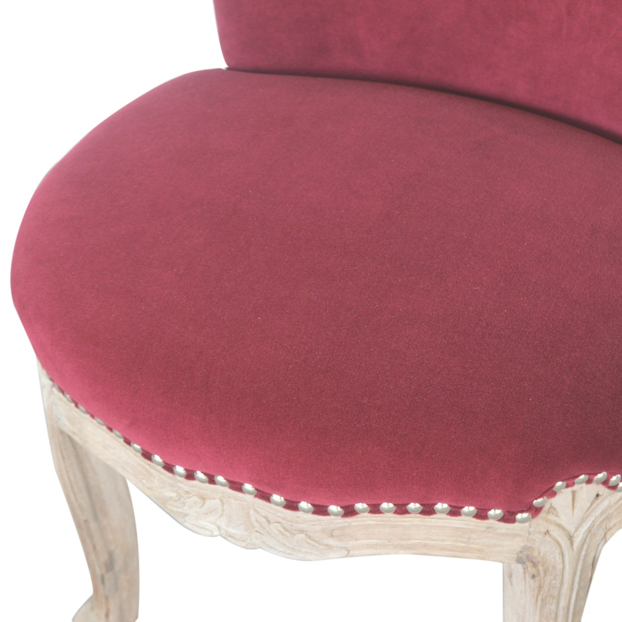 Wine Red Velvet Studded Chair - Image 5