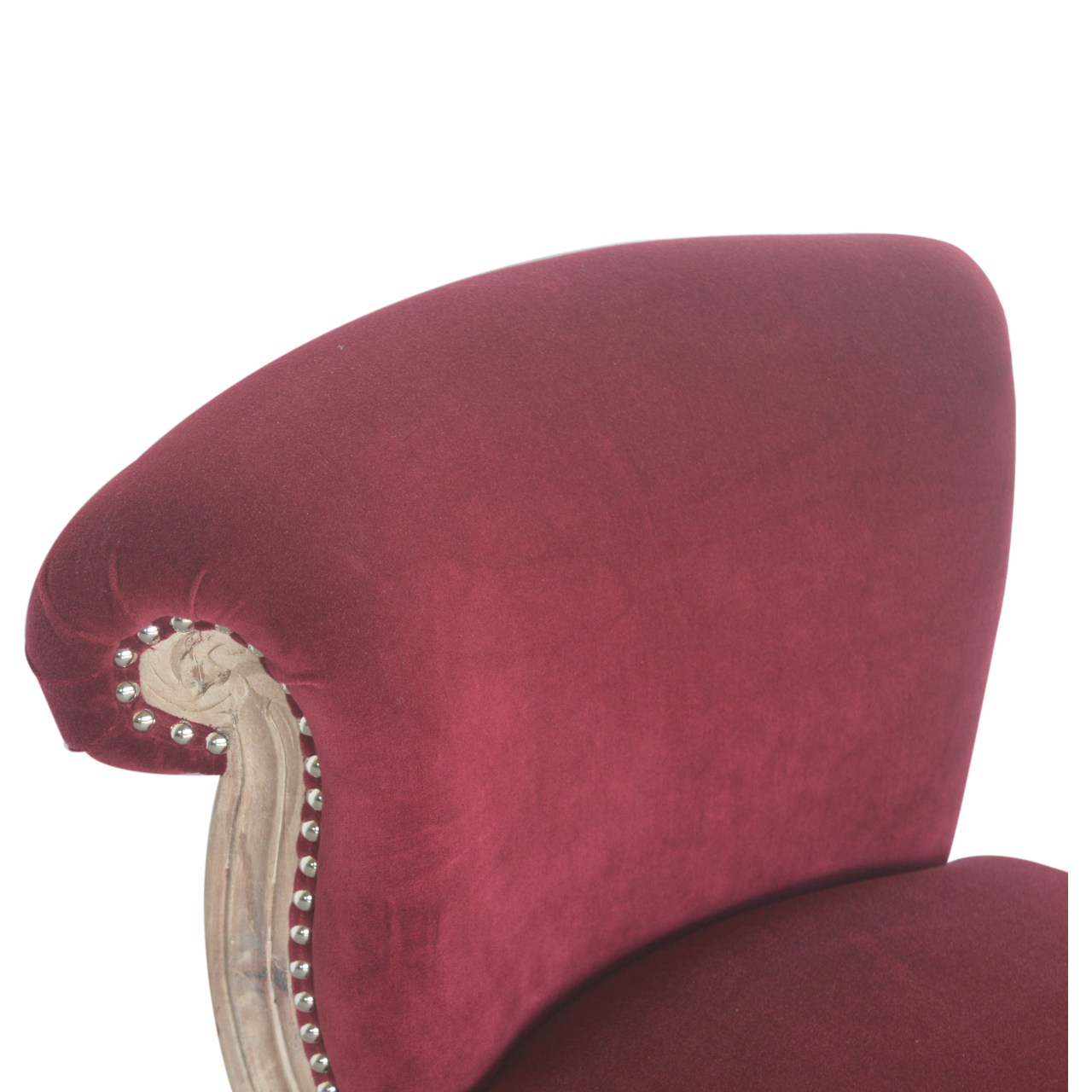 Wine Red Velvet Studded Chair - Image 6