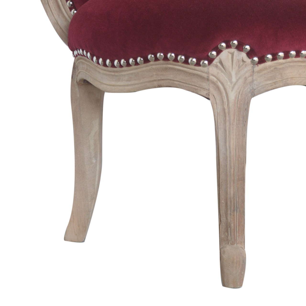 Wine Red Velvet Studded Chair - Image 8