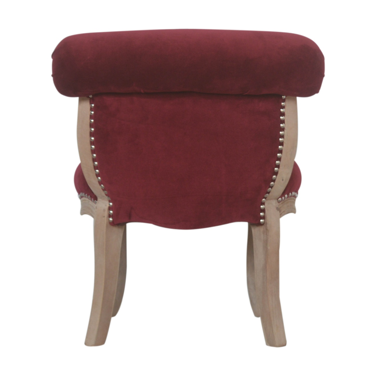 Wine Red Velvet Studded Chair - Image 10