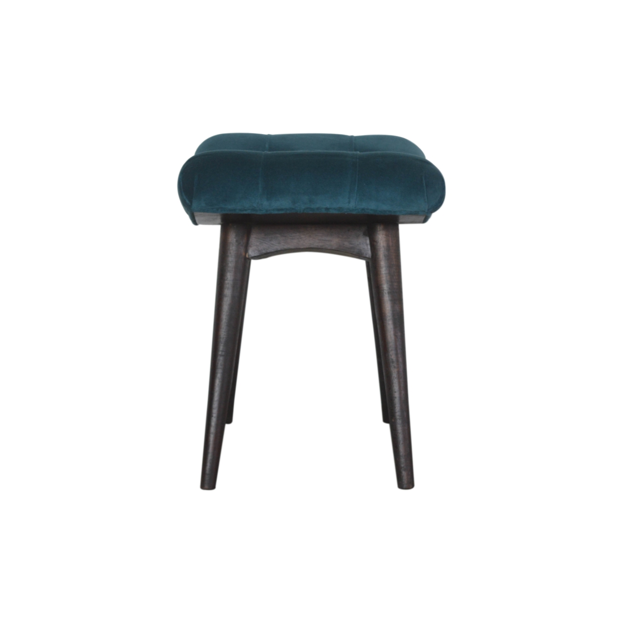Teal Cotton Velvet Curved Bench - Image 9