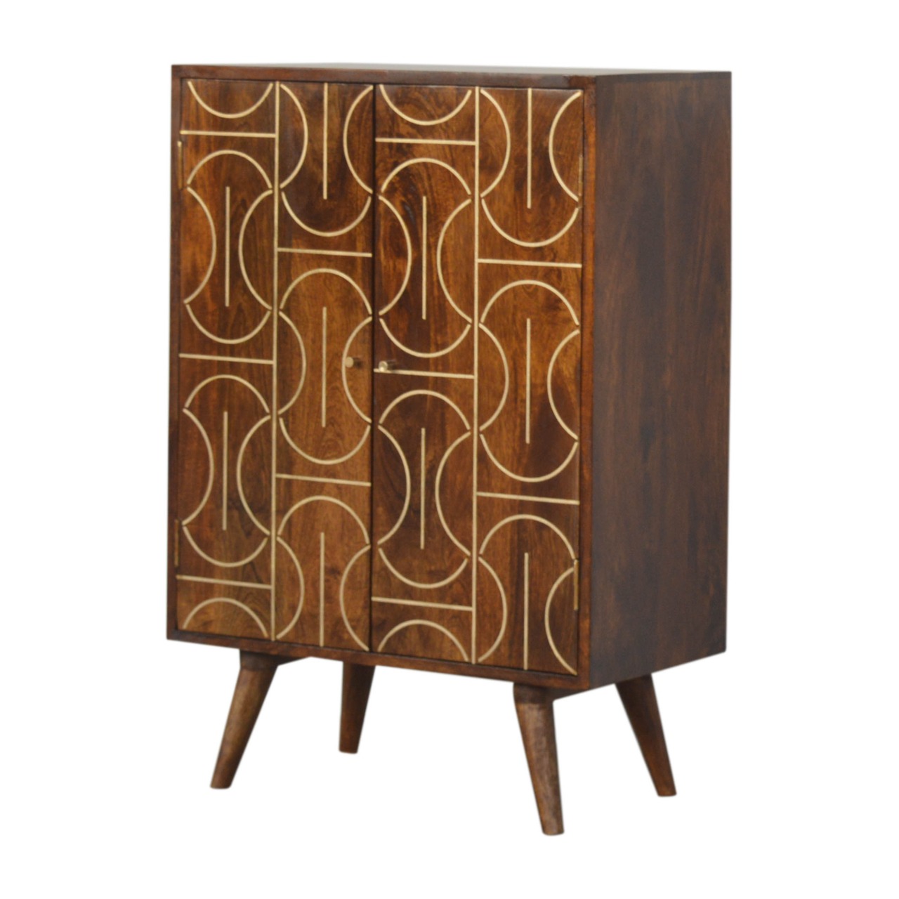 Chestnut Inlay Abstract Cabinet - Image 3