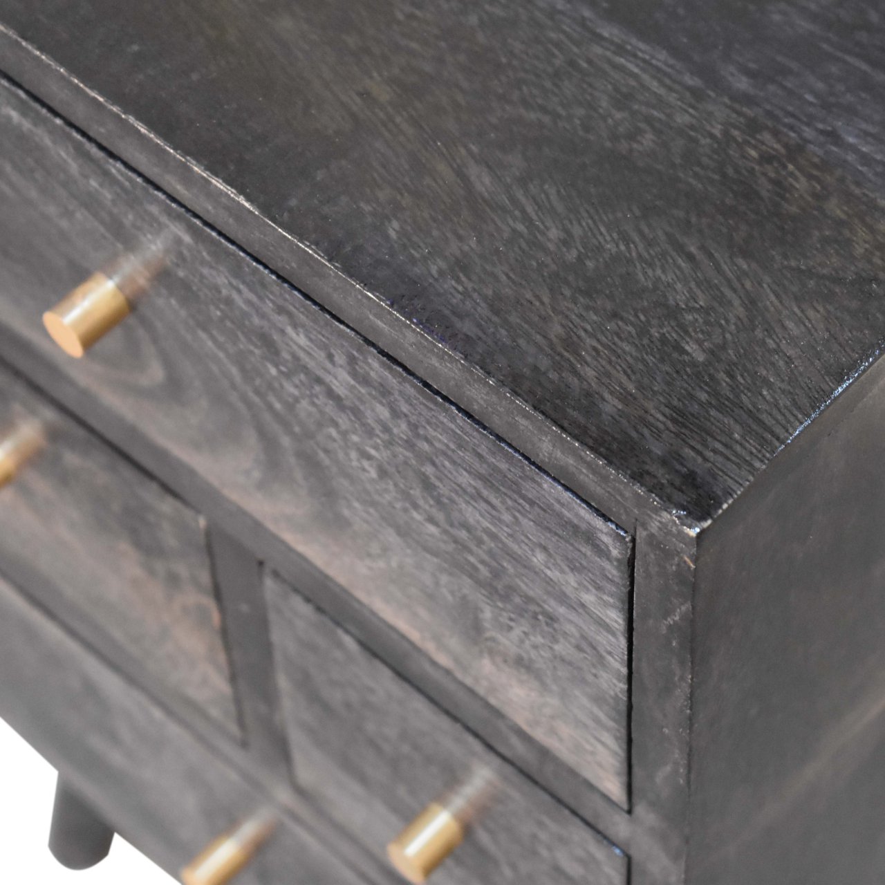 Multi Drawer Ash Black Bedside - Image 6