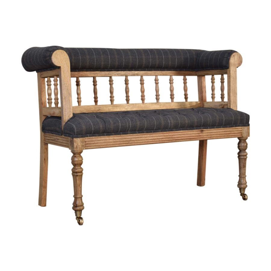 Pewter Deep Button Hallway Bench - Image 3