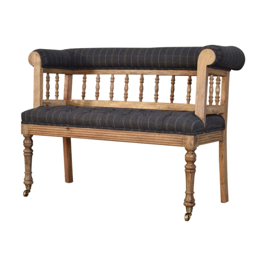Pewter Deep Button Hallway Bench - Image 4