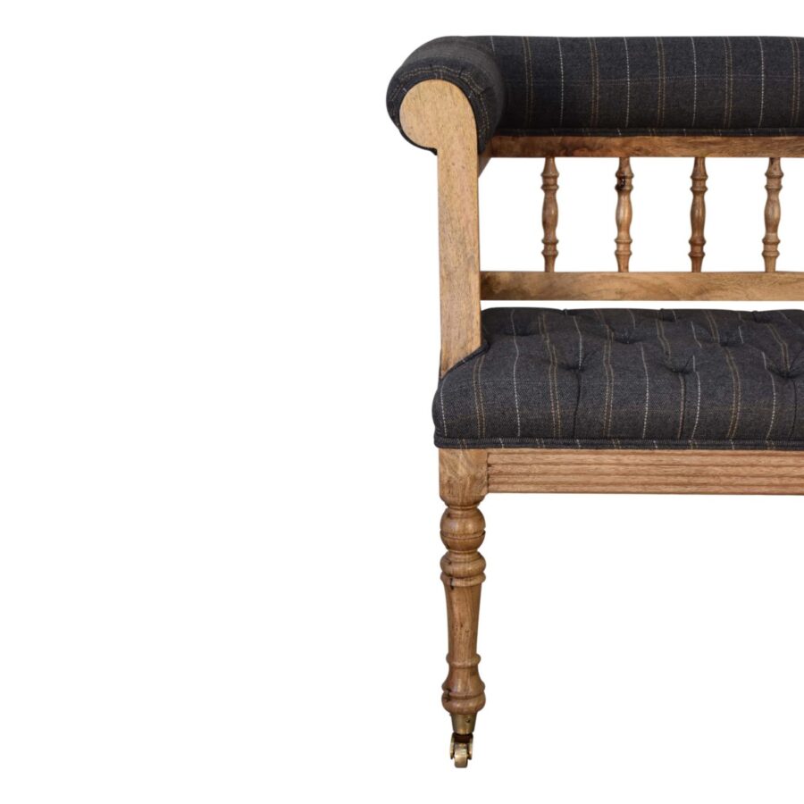 Pewter Deep Button Hallway Bench - Image 5