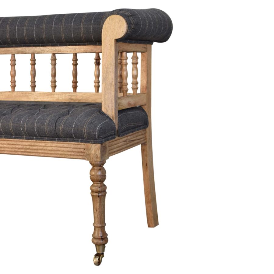 Pewter Deep Button Hallway Bench - Image 6