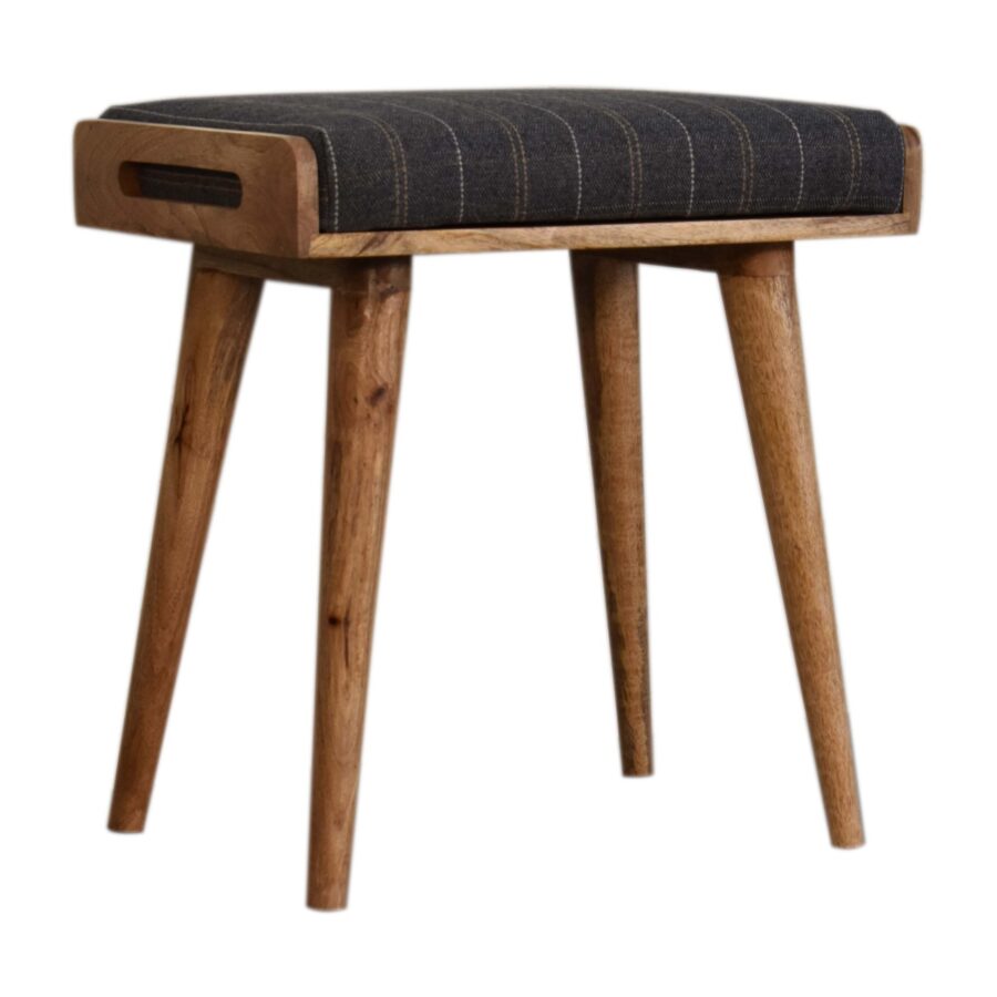 Pewter Tweed Tray Style Footstool - Image 4