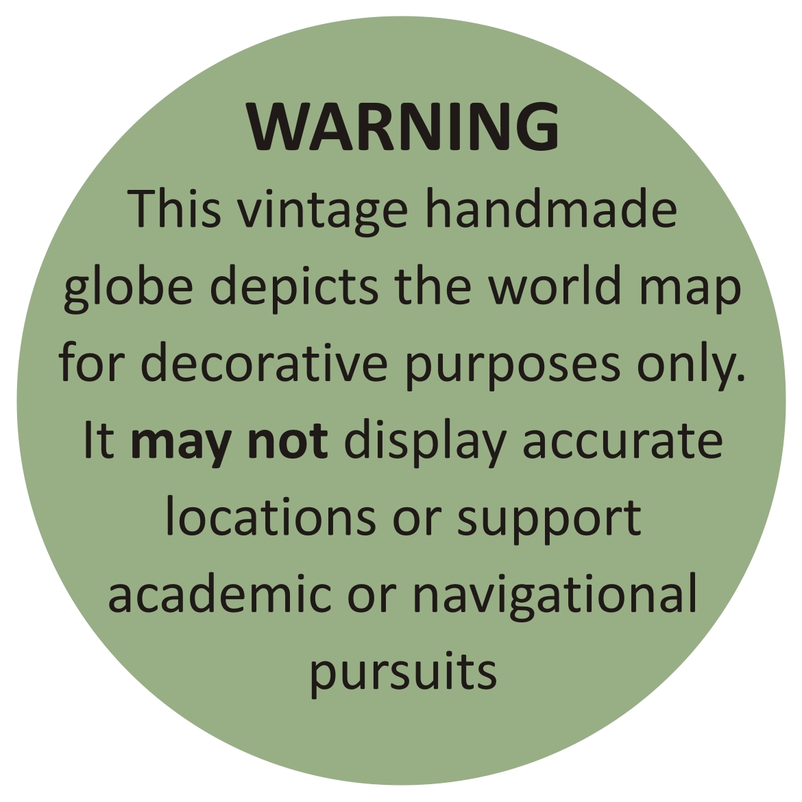 warning on globes