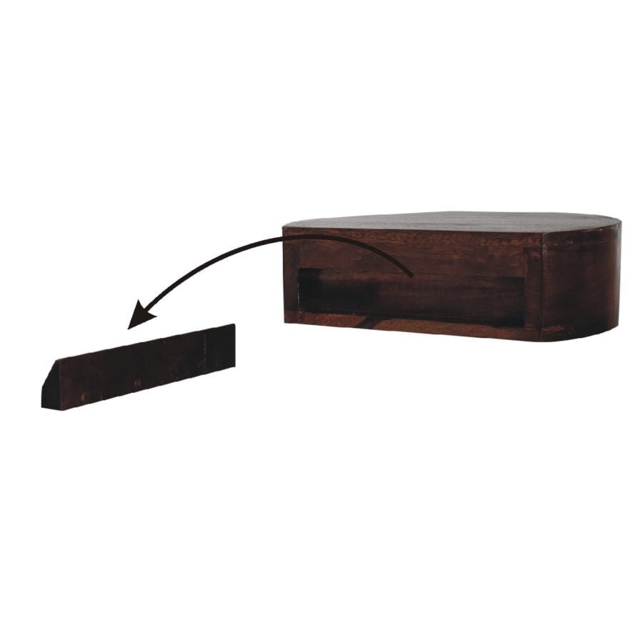 in3353 wall mounted rounded chestnut bedside