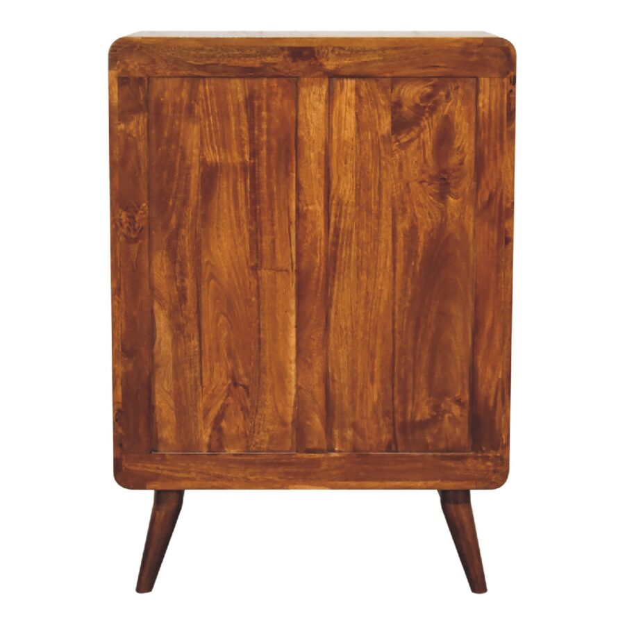 in3406 2 over 3 curved chestnut chest