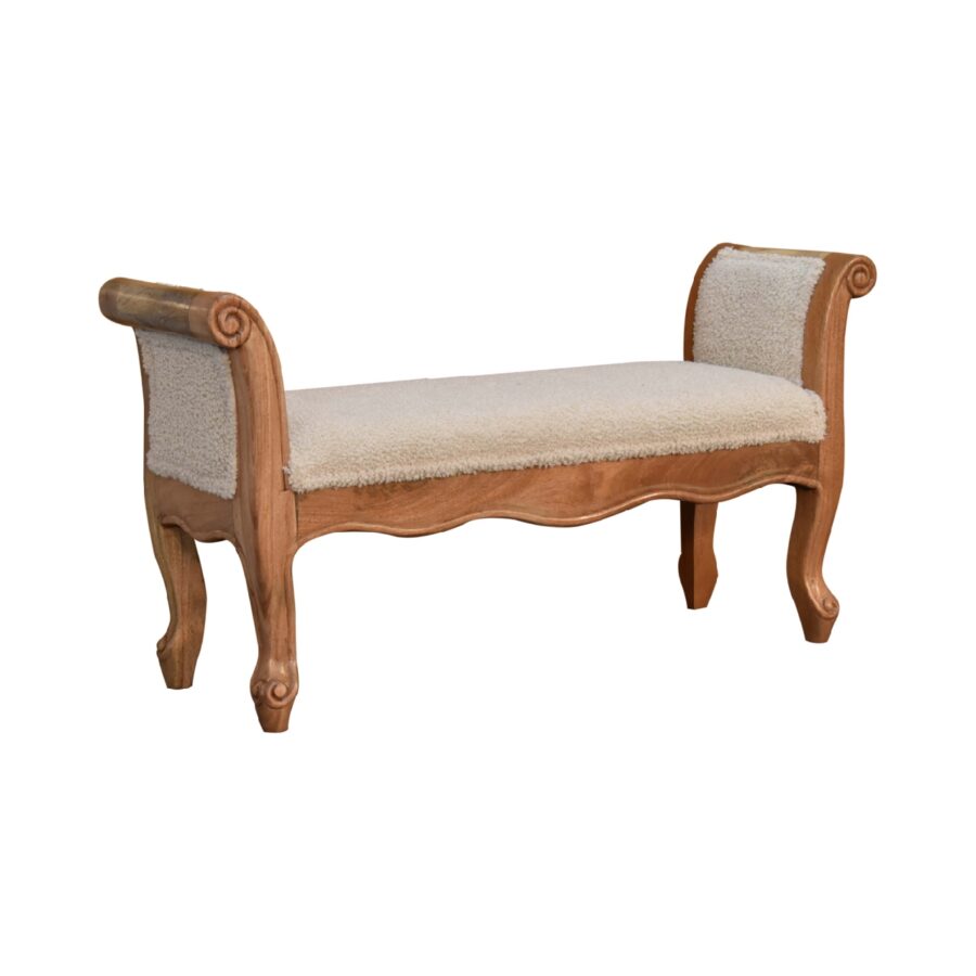 in3437 boucle cream french style bench