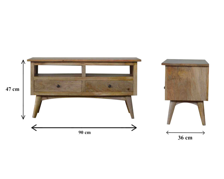 in042 media unit with 2 drawers and 2 open slots