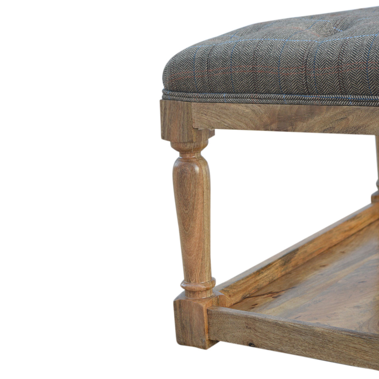 in082 multi tweed footstool with shelf