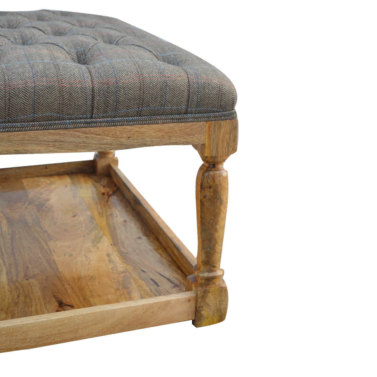 in082 multi tweed footstool with shelf
