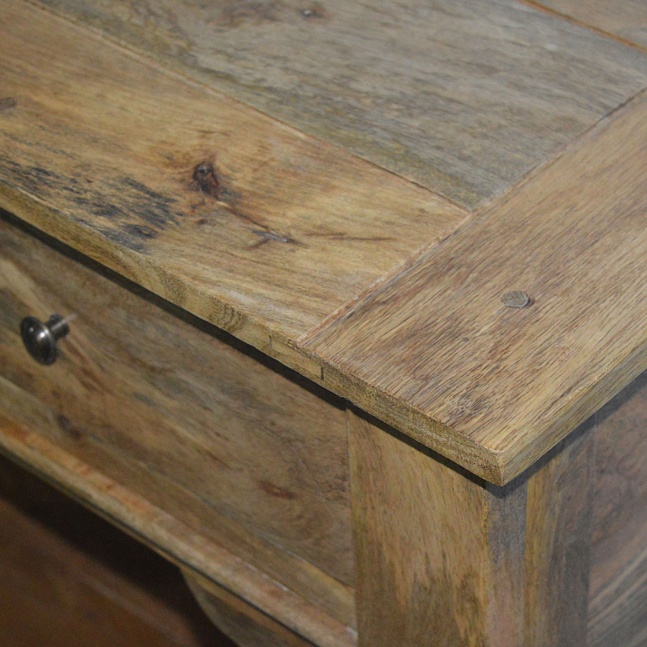 in088 solid wood 2 drawer console table