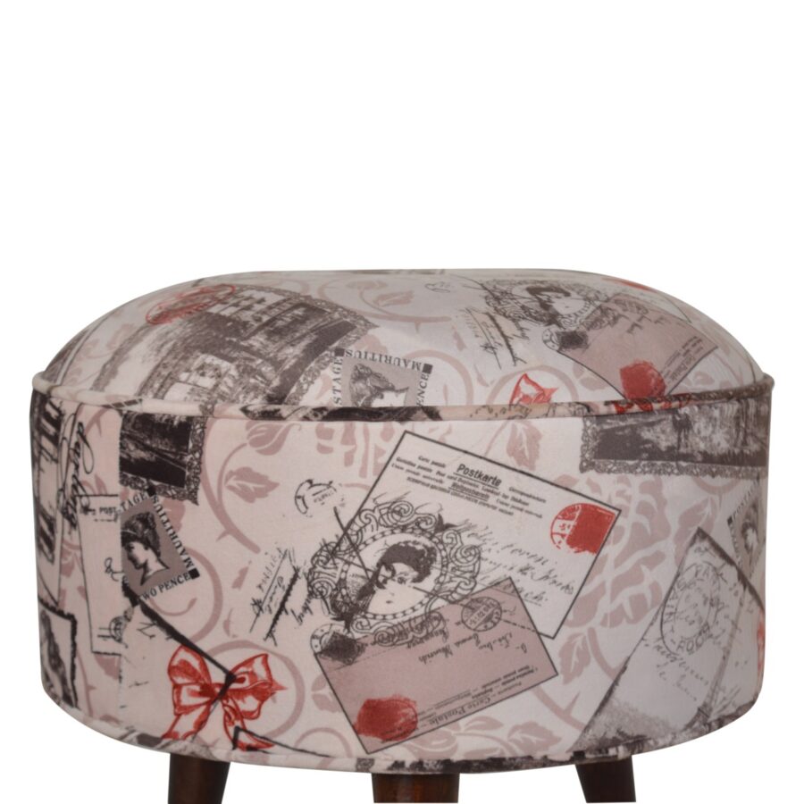 in1218 postcard footstool