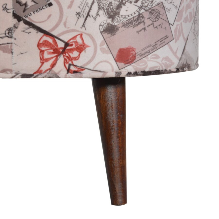 in1218 postcard footstool