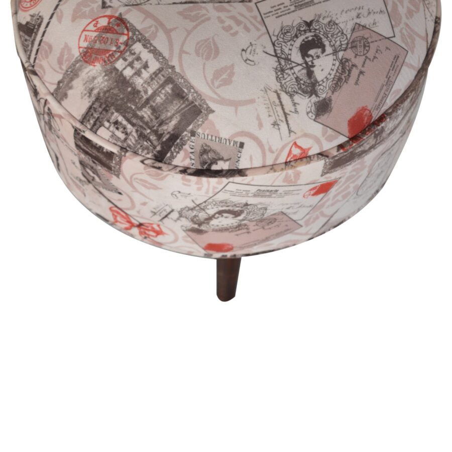 in1218 postcard footstool