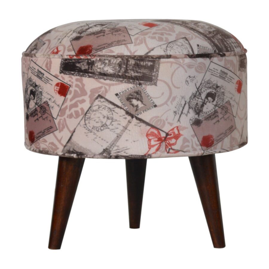 in1218 postcard footstool