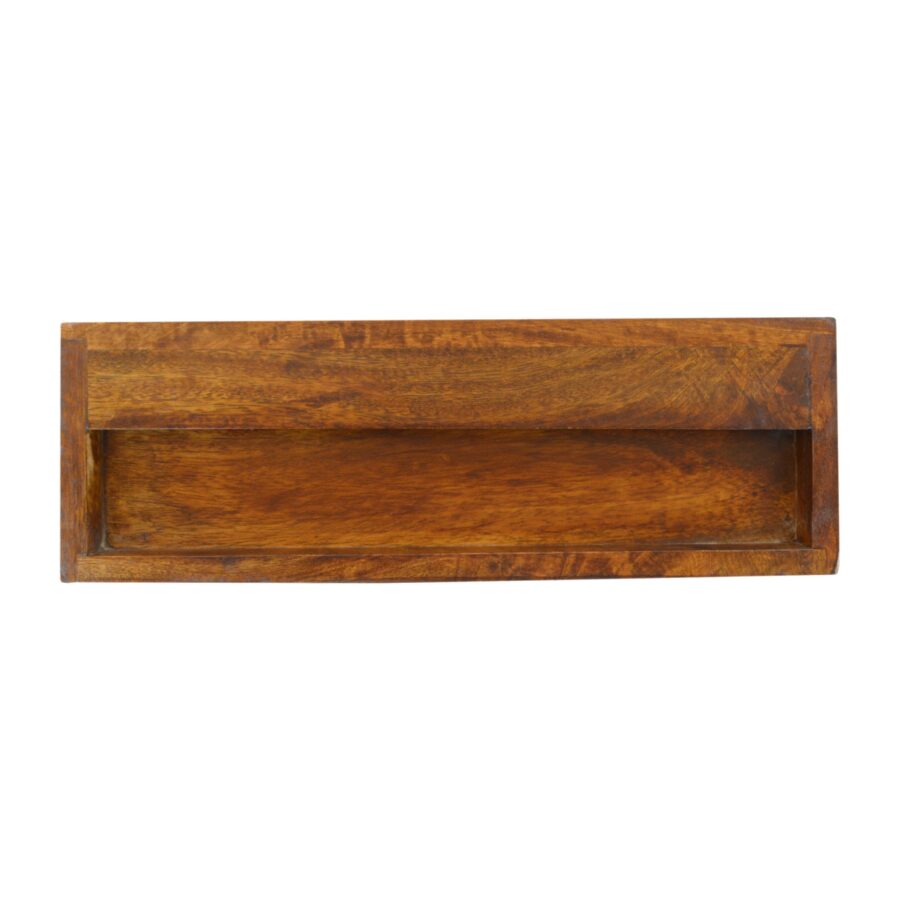 in1286 wall mounted chestnut brass inlay bedside