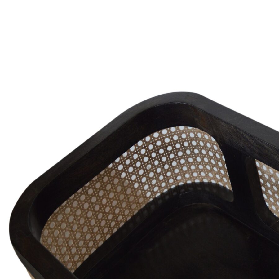 in1322 carbon black rattan tray table