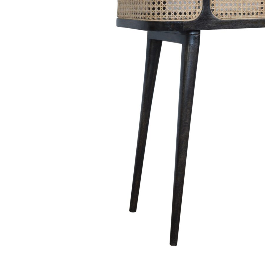 in1322 carbon black rattan tray table