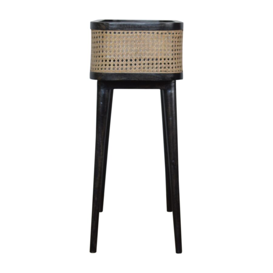 in1322 carbon black rattan tray table