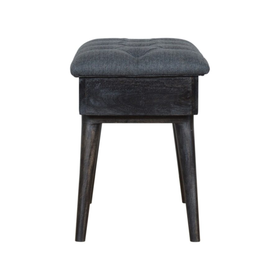 in1327 black tweed storage bench