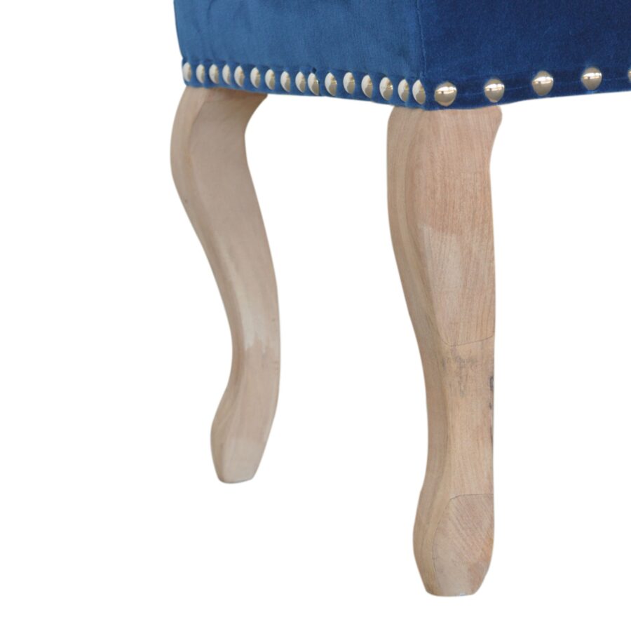 in1394 french style royal blue velvet bench