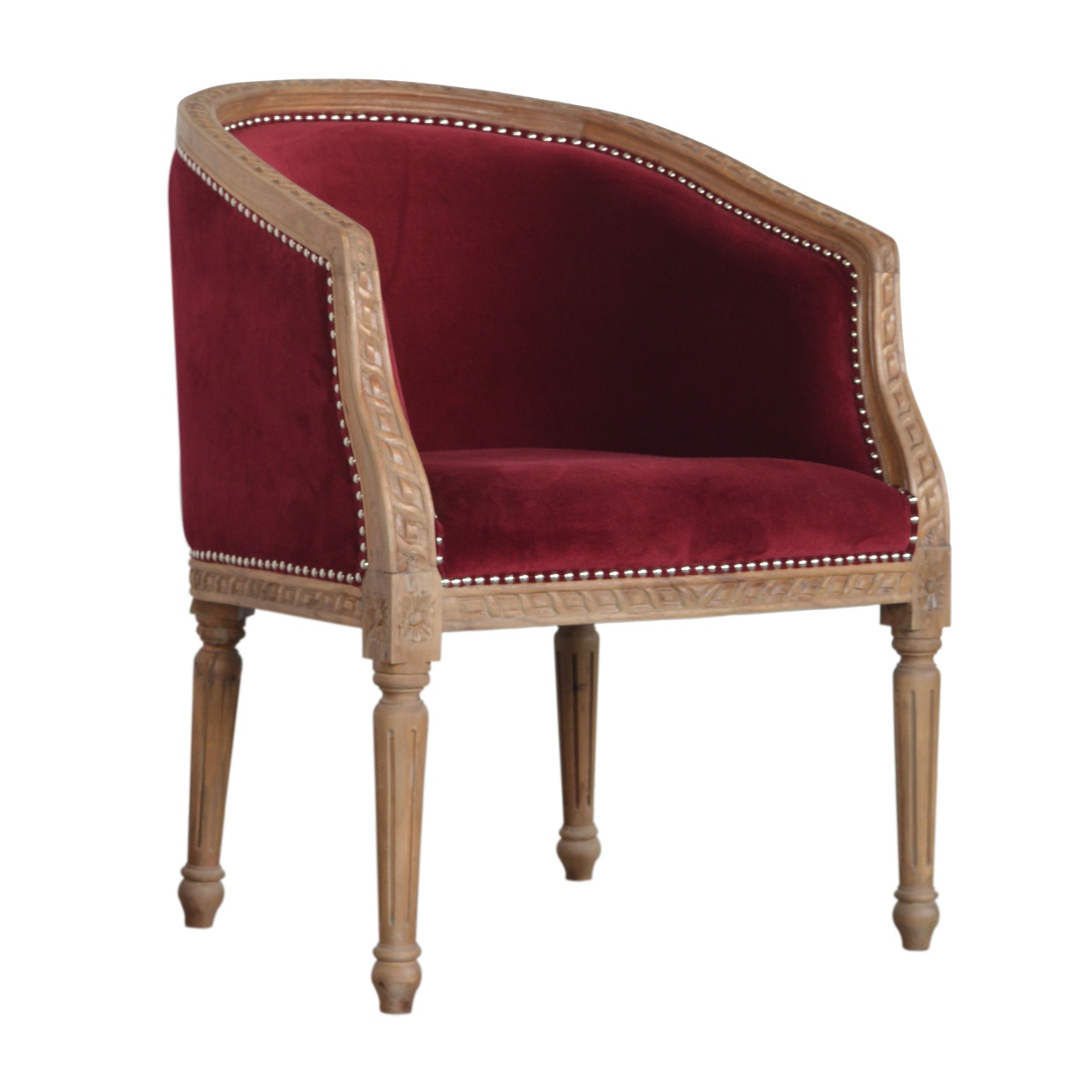 in1407 wine red velvet occasional chair