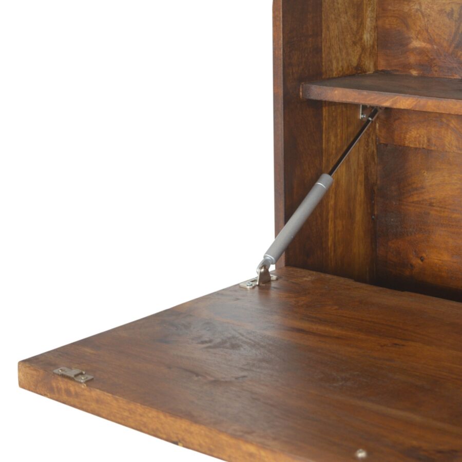 in1441 geometric brass inlay flip down writing desk