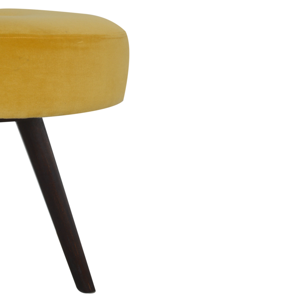 in1451 mustard velvet tripod footstool
