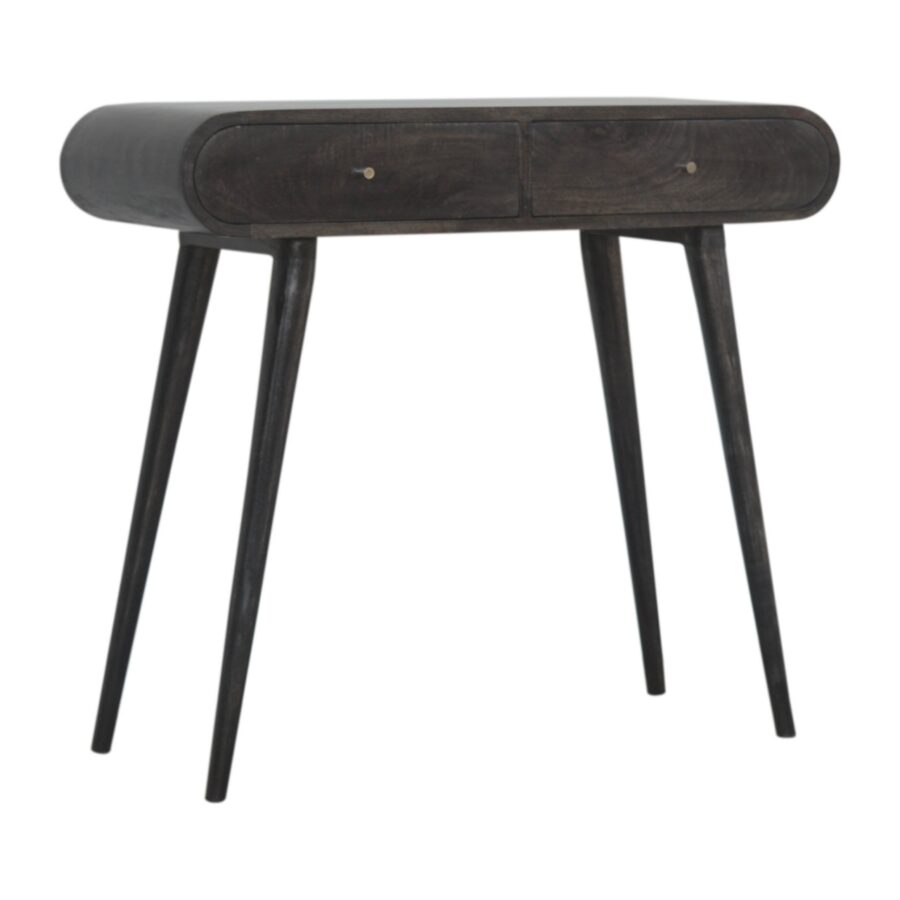 in1459 ash black curved edge console table