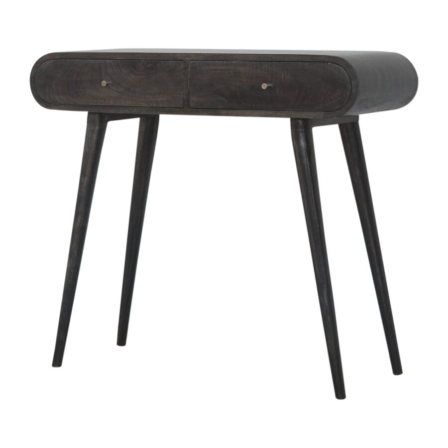 in1459 ash black curved edge console table
