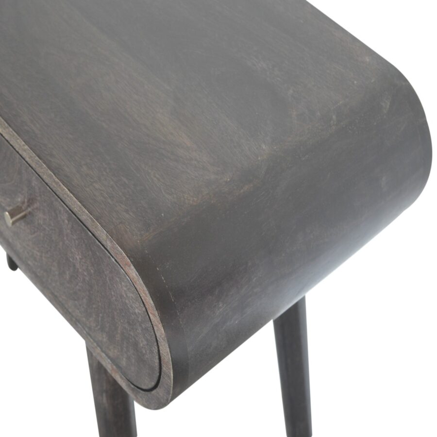 in1459 ash black curved edge console table