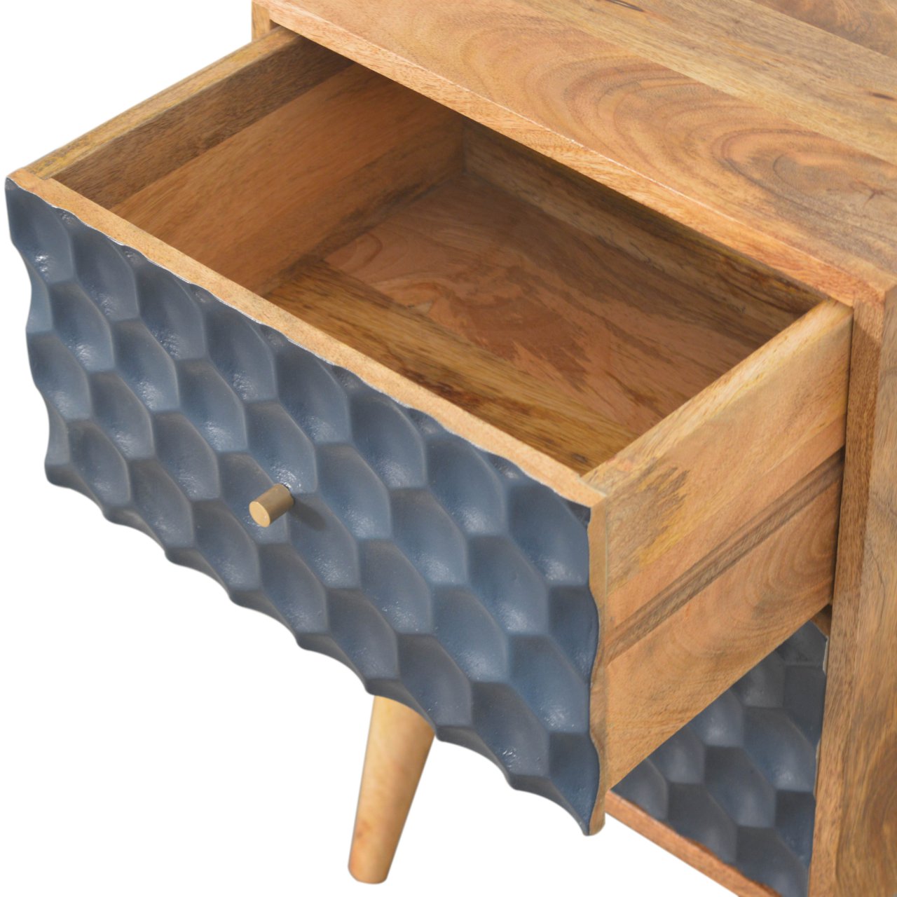 in1484 navy blue honeycomb bedside