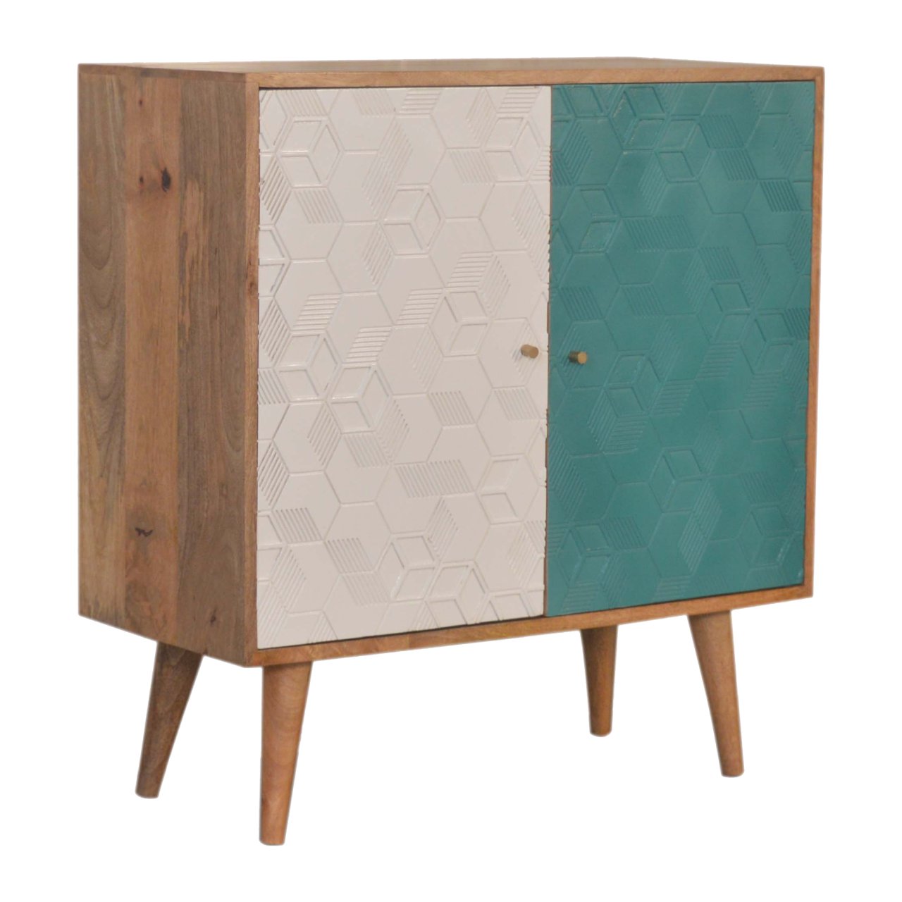 in1523 acadia teal and white cabinet