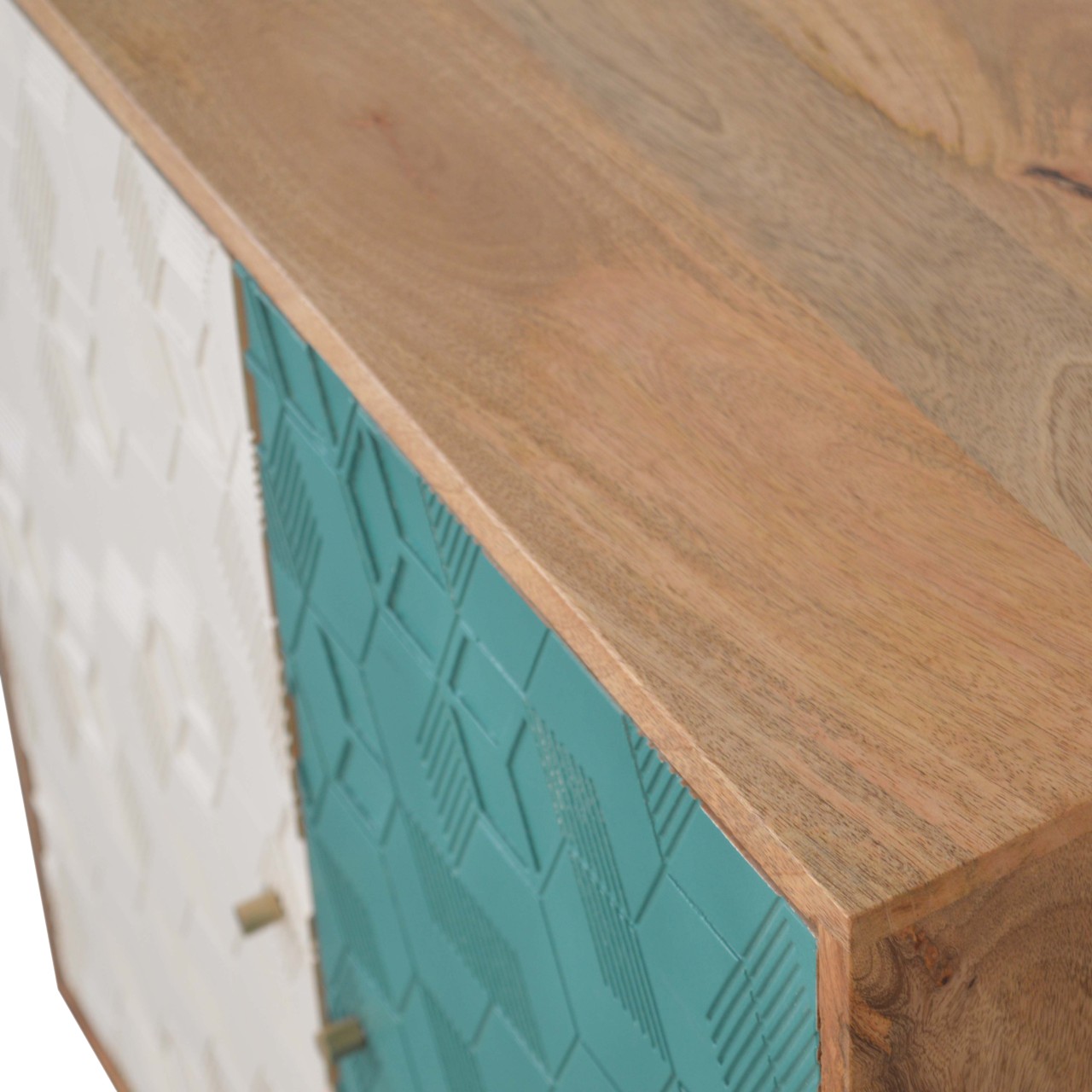 in1523 acadia teal and white cabinet