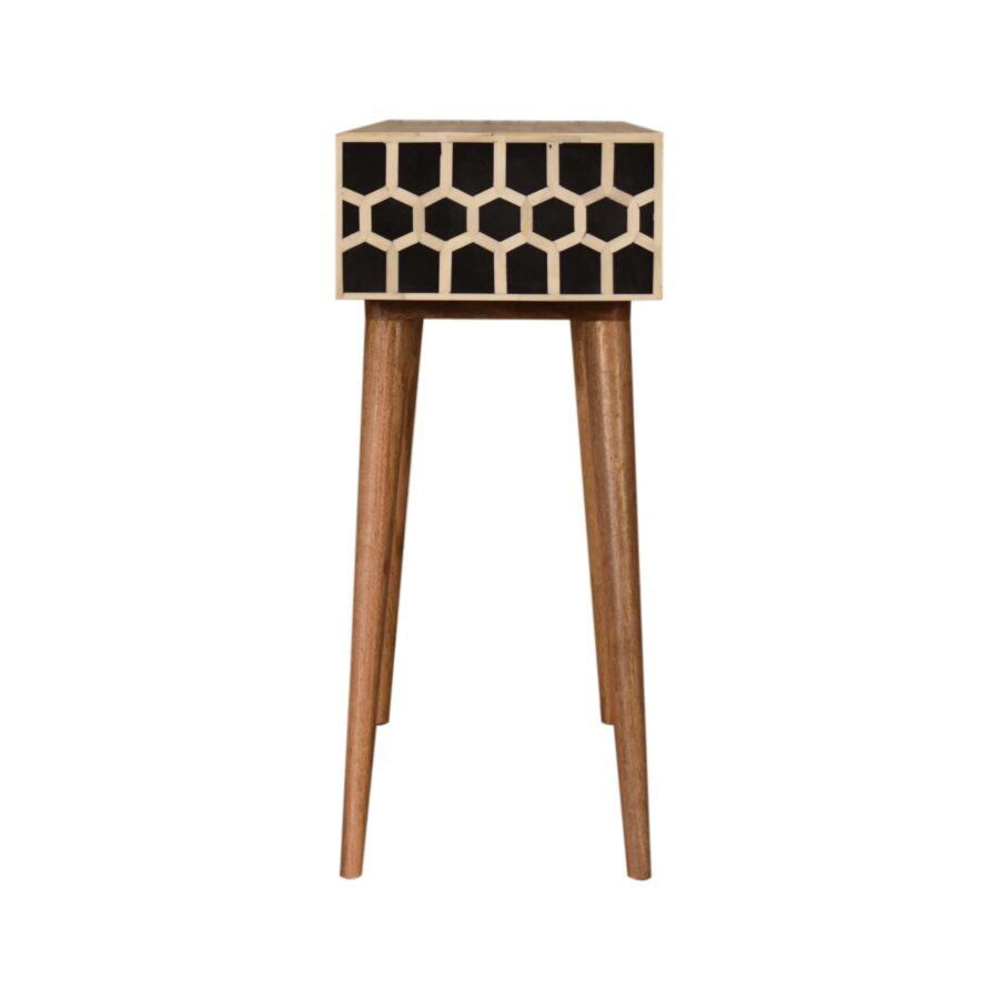 in1565 honeycomb bone inlay console table