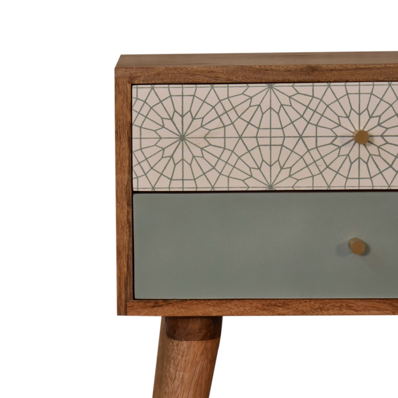 in1591 green patterned bedside