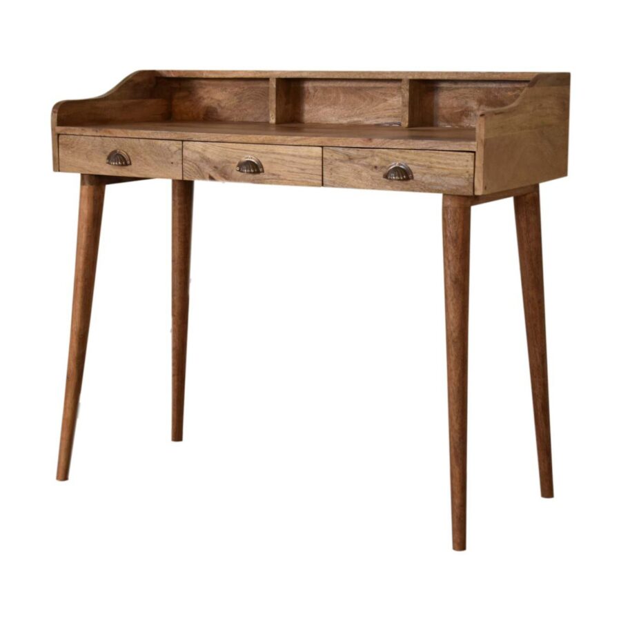 in1608 nordic style gallery back writing desk with cable access