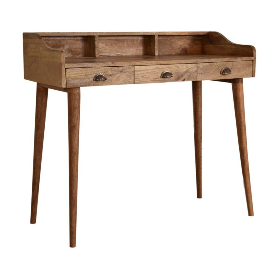 in1608 nordic style gallery back writing desk with cable access