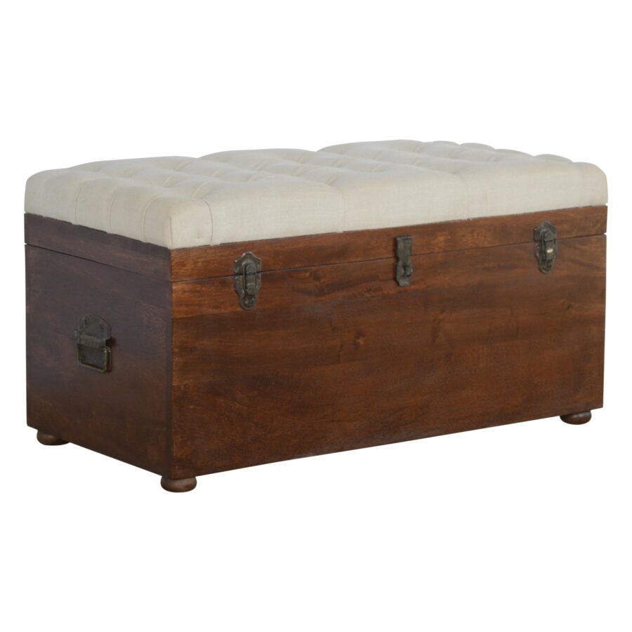 in2079 solid wood d button lid up storage box