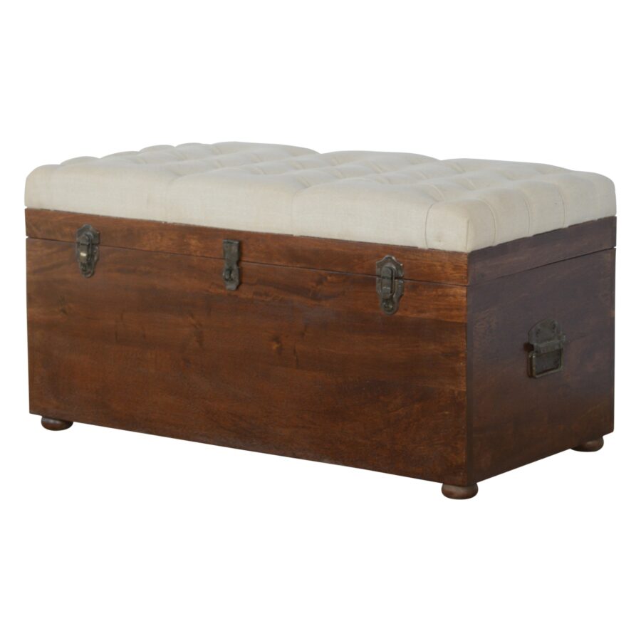in2079 solid wood d button lid up storage box