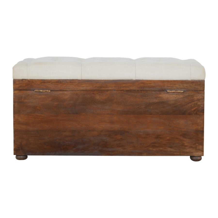 in2079 solid wood d button lid up storage box