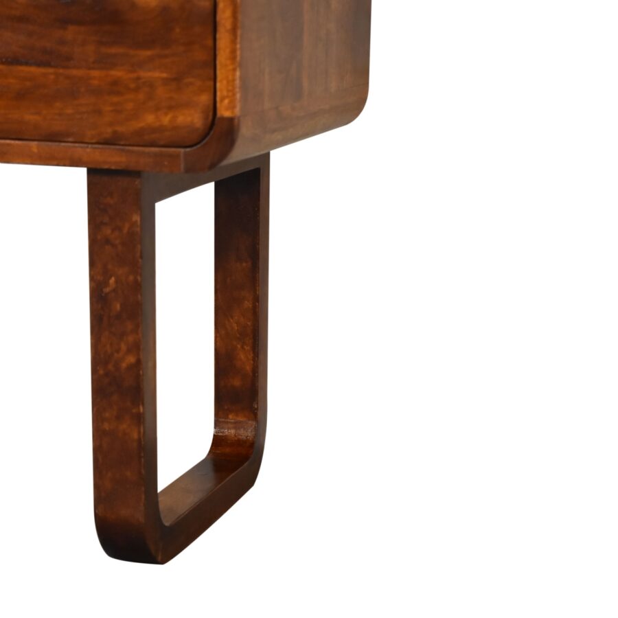 in2136 u curved chestnut bedside
