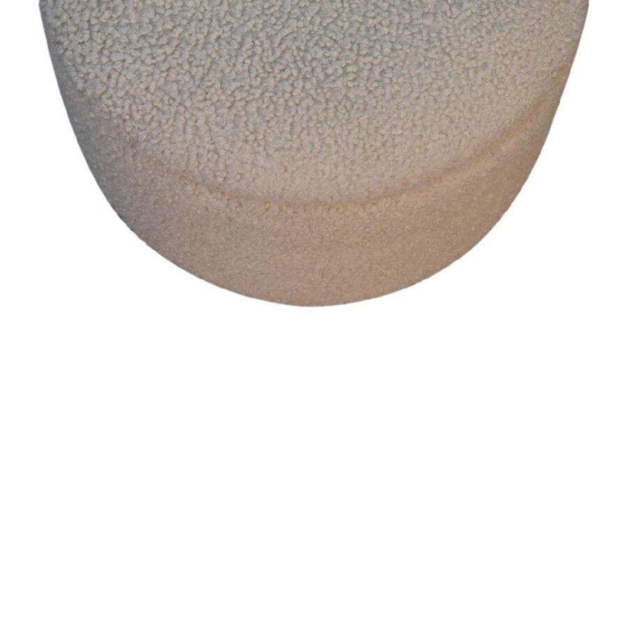 cream boucle storage footstool